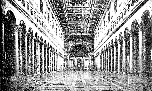 Wnętrze Bazyliki św. Pawła za Murami w Rzymie