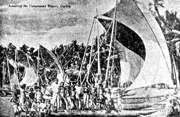 Pogańscy mieszkańcy Cejlonu na łodziach