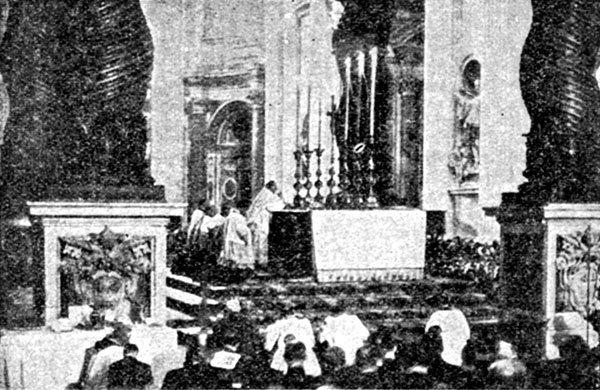 Papież Pius XI odprawia Mszę św. w dniu św. Józefa za Rosję