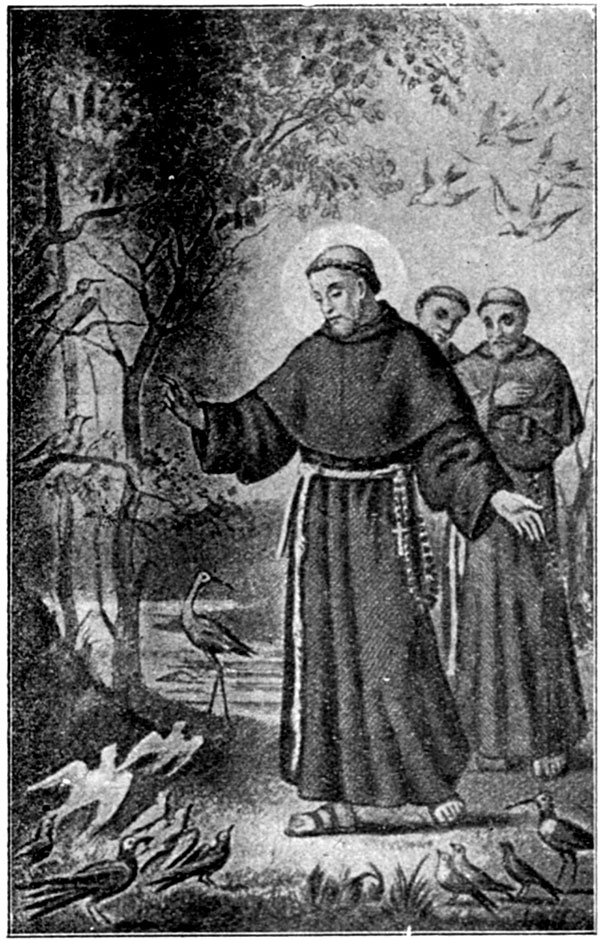 Św. Franciszek głosi kazanie do ptasząt
