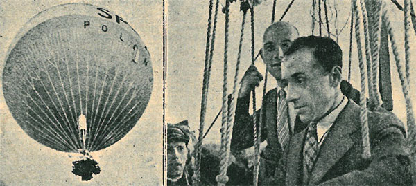 Balon Polonia oraz kpt. Burzyński i pr. Wysocki