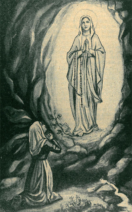 Matka Boża z Lourdes i Bernadetta