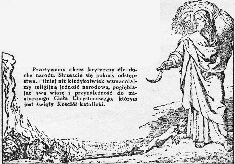 Rycerz Niepokalanej 4/1946, grafiki do artykułu: Nowe ostrzeżenie Księdza Prymasa, s. 90
