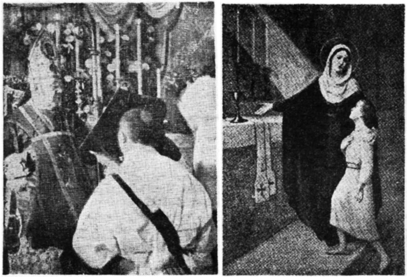 Rycerz Niepokalanej 6/1948, grafiki do artykułu: Żniwo Boże czeka na żeńców, s. 149